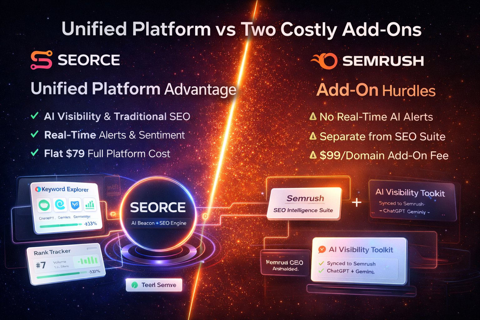SEORCE vs Semrush AI Visibility (2026): Unified Platform vs Bolt-On Add-On