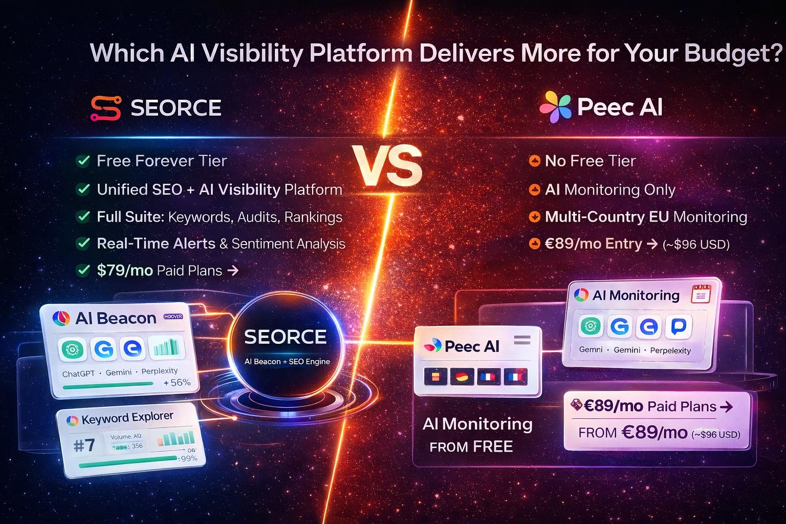 SEORCE vs Peec AI (2026): Which AI Visibility Platform Delivers More for Your Budget?